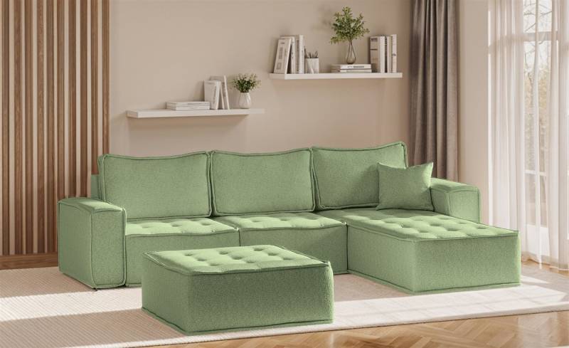 Fun Möbel Ecksofa Modulsofa 4-teilig SANDE in Stoff, Alle Module zu System SANDE sind auch Einzel erhältlich, inkl. Polsterhocker von Fun Möbel