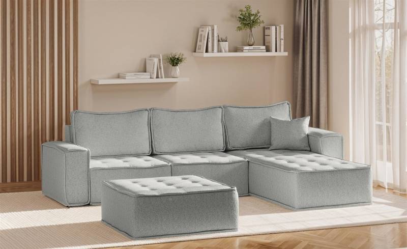 Fun Möbel Ecksofa Modulsofa 4-teilig SANDE in Stoff, Alle Module zu System SANDE sind auch Einzel erhältlich, inkl. Polsterhocker von Fun Möbel