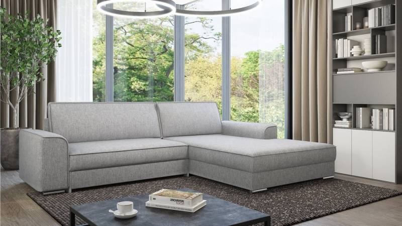 Fun Möbel Ecksofa SANTIAGO in Stoff, Ottomane Rechts oder Links, mit Schlaffunktion von Fun Möbel
