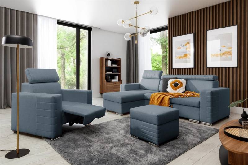 Fun Möbel Ecksofa Schlafsofa CANTON in Stoff inkl. Hocker und Sessel, Kopfstützen verstellbar, inkl. Bettkasten Fun Möbel Ecksofa Schlafsofa CANTON in Stoff inkl. Hocker und Sessel, Kopfstützen verstellbar, inkl. Bettkasten von Fun Möbel