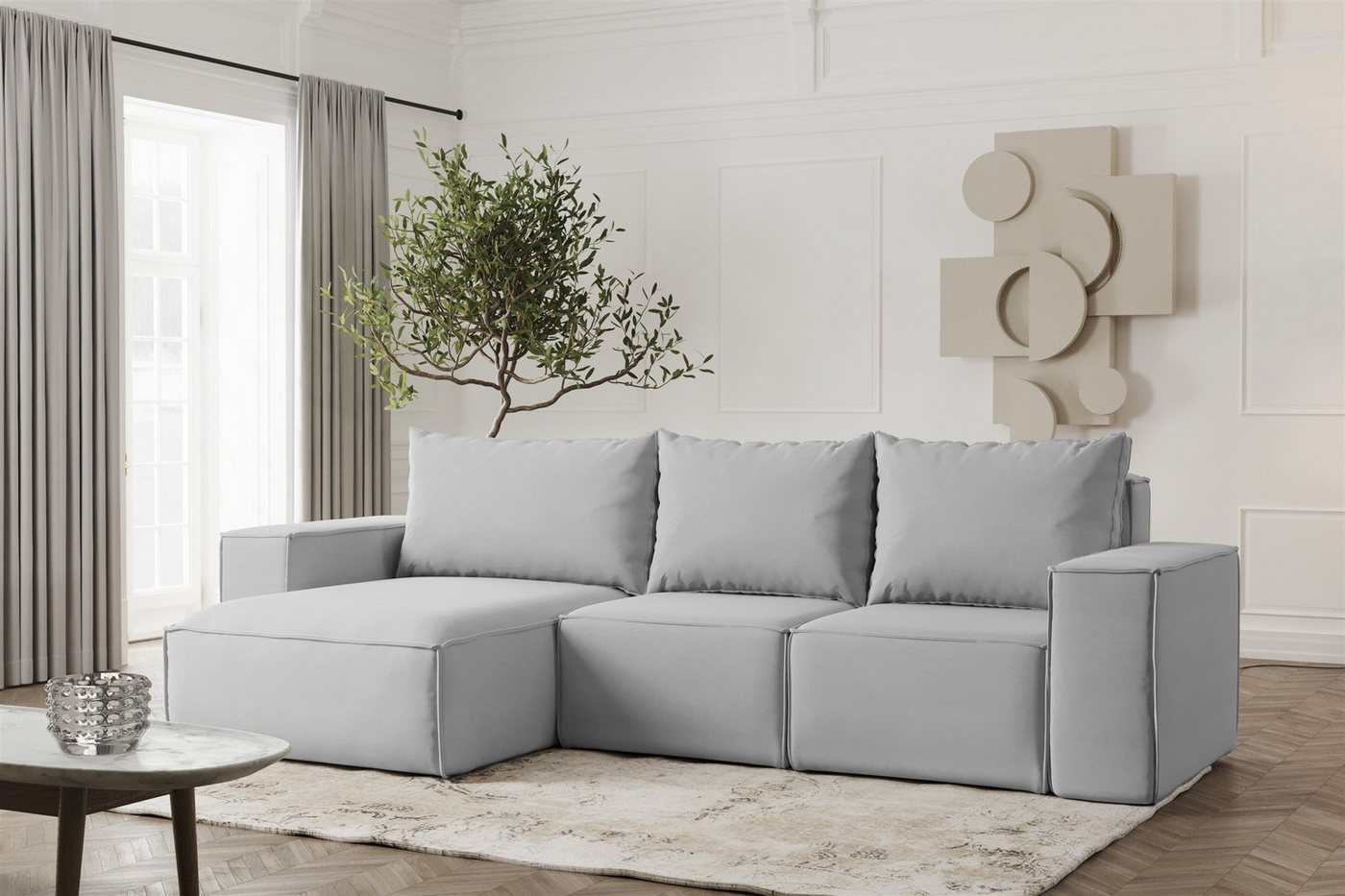 Fun Möbel Ecksofa Schlafsofa ESTELLE in Stoff, Ottomane Links oder Rechts, Rücken echt Bezogen Fun Möbel Ecksofa Schlafsofa ESTELLE in Stoff, Ottomane Links oder Rechts, Rücken echt Bezogen von Fun Möbel