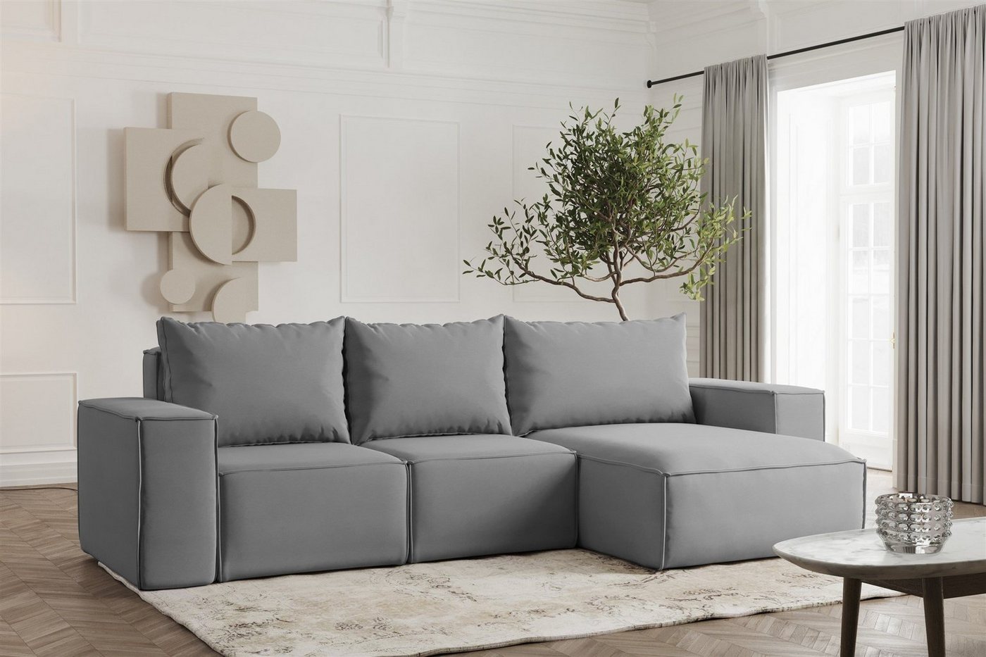 Fun Möbel Ecksofa Schlafsofa ESTELLE in Stoff, Ottomane Links oder Rechts, Rücken echt Bezogen Fun Möbel Ecksofa Schlafsofa ESTELLE in Stoff, Ottomane Links oder Rechts, Rücken echt Bezogen von Fun Möbel