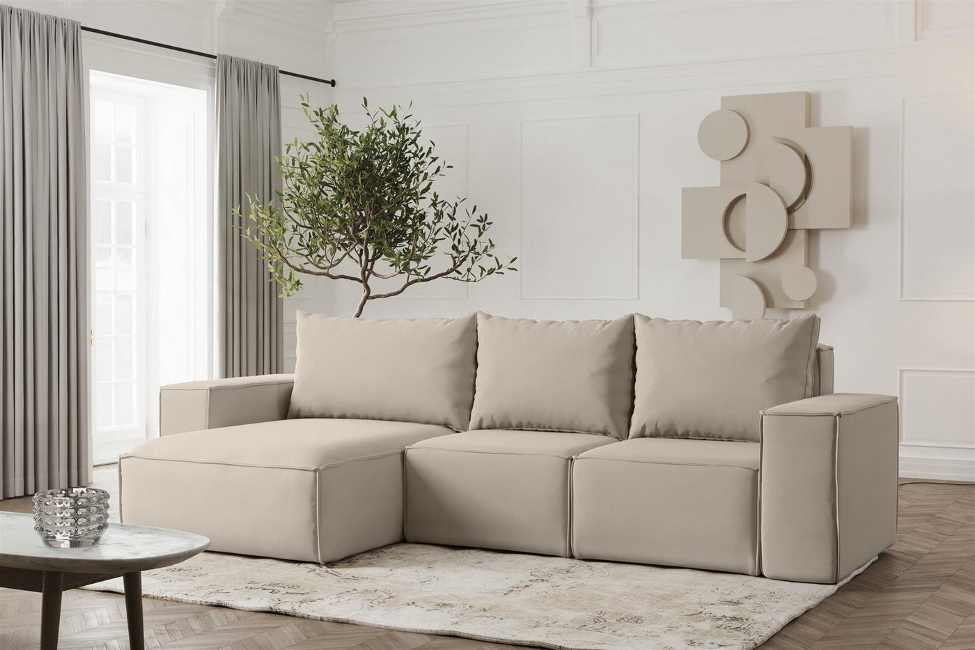 Fun Möbel Ecksofa Schlafsofa ESTELLE in Stoff, Ottomane Links oder Rechts, Rücken echt Bezogen Fun Möbel Ecksofa Schlafsofa ESTELLE in Stoff, Ottomane Links oder Rechts, Rücken echt Bezogen von Fun Möbel