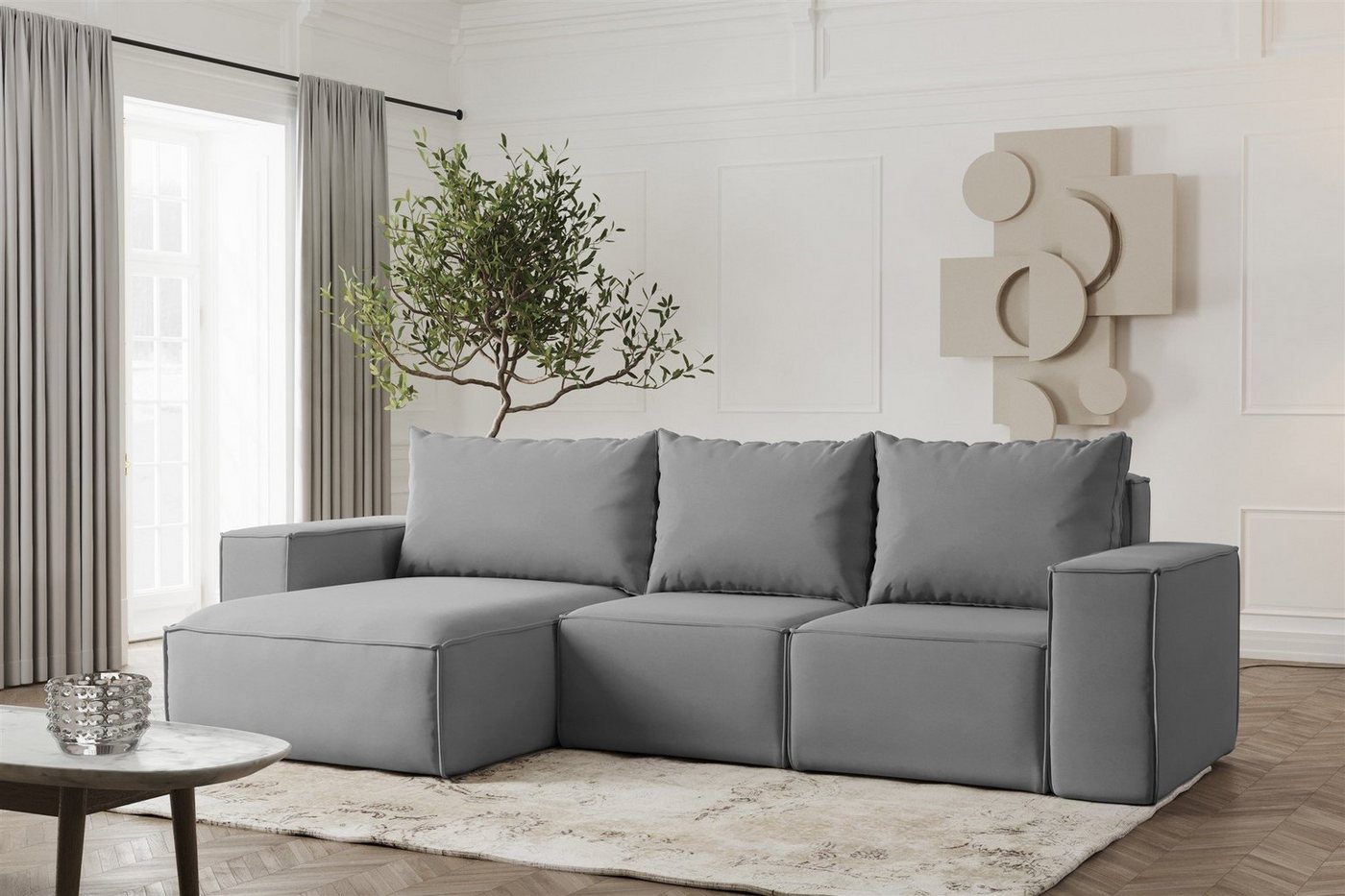 Fun Möbel Ecksofa Schlafsofa ESTELLE in Stoff, Ottomane Links oder Rechts, Rücken echt Bezogen Fun Möbel Ecksofa Schlafsofa ESTELLE in Stoff, Ottomane Links oder Rechts, Rücken echt Bezogen von Fun Möbel