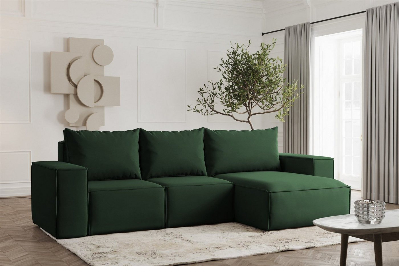Fun Möbel Ecksofa Schlafsofa ESTELLE in Stoff, Ottomane Links oder Rechts, Rücken echt Bezogen Fun Möbel Ecksofa Schlafsofa ESTELLE in Stoff, Ottomane Links oder Rechts, Rücken echt Bezogen von Fun Möbel