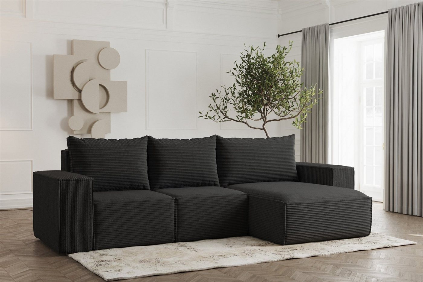 Fun Möbel Ecksofa Schlafsofa ESTELLE in Stoff, Ottomane Links oder Rechts, Rücken echt Bezogen Fun Möbel Ecksofa Schlafsofa ESTELLE in Stoff, Ottomane Links oder Rechts, Rücken echt Bezogen von Fun Möbel