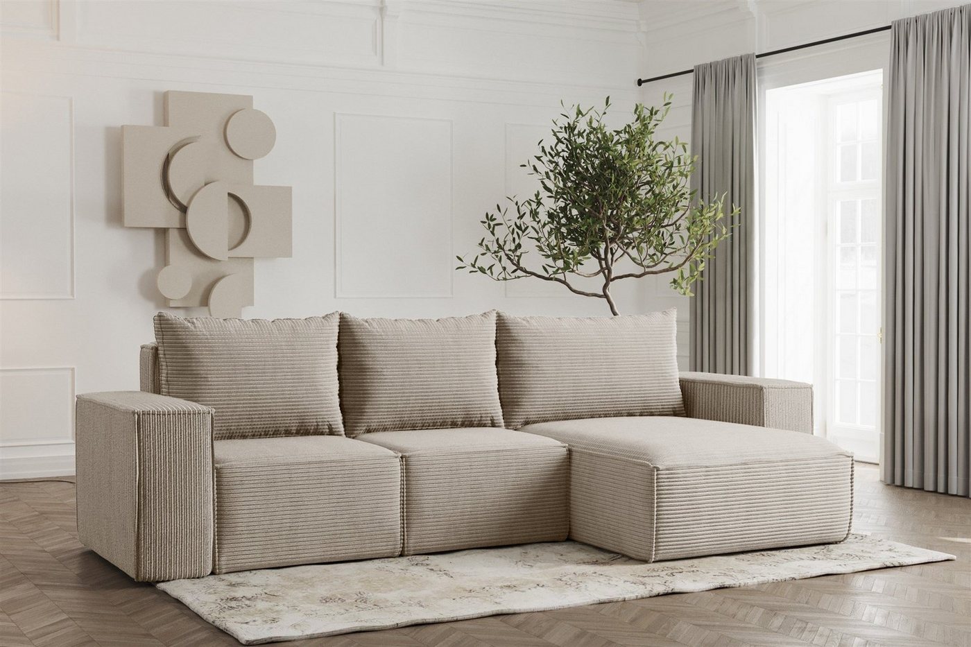 Fun Möbel Ecksofa Schlafsofa ESTELLE in Stoff, Ottomane Links oder Rechts, Rücken echt Bezogen Fun Möbel Ecksofa Schlafsofa ESTELLE in Stoff, Ottomane Links oder Rechts, Rücken echt Bezogen von Fun Möbel