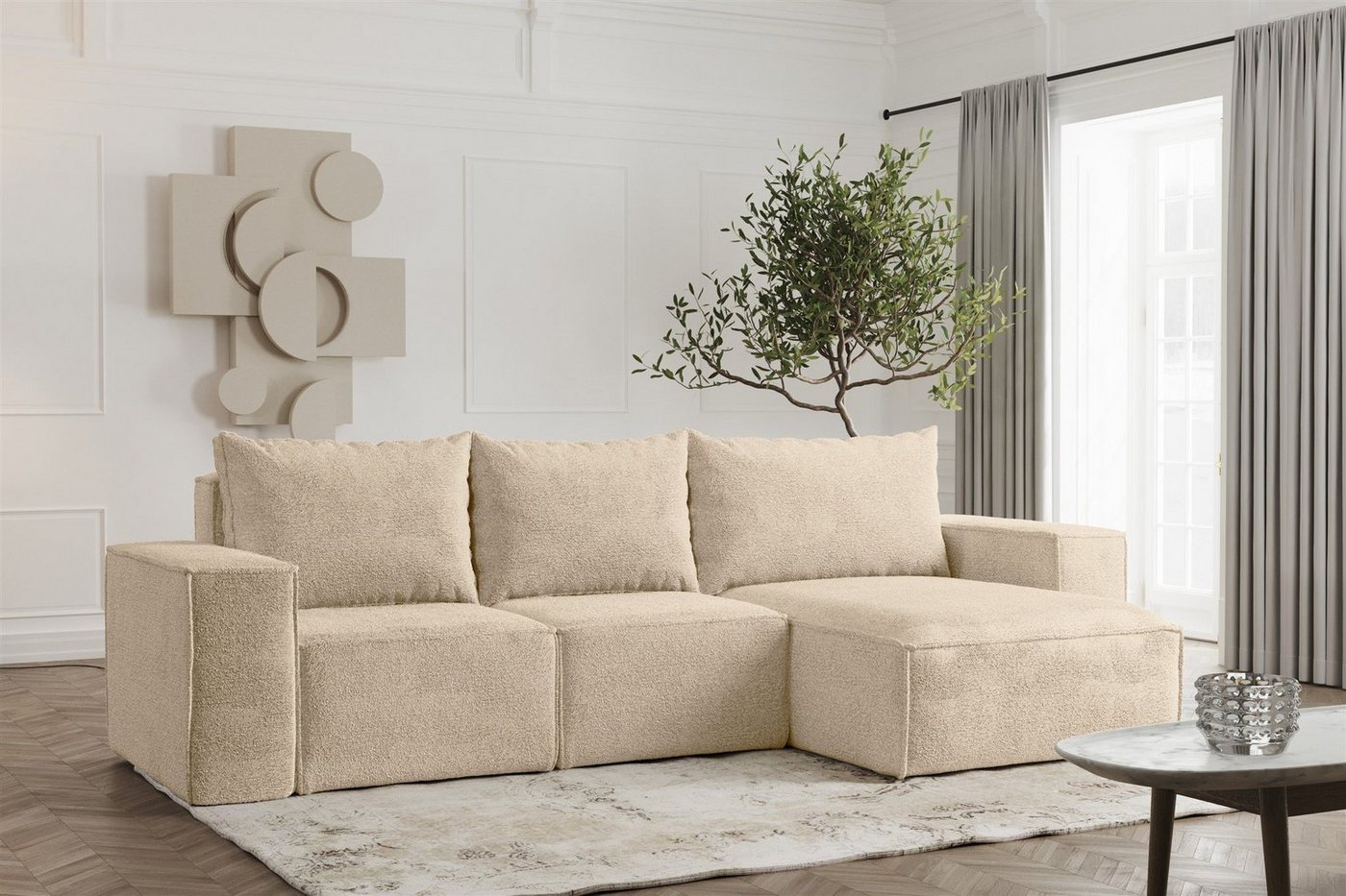Fun Möbel Ecksofa Schlafsofa ESTELLE in Stoff, Ottomane Links oder Rechts, Rücken echt Bezogen Fun Möbel Ecksofa Schlafsofa ESTELLE in Stoff, Ottomane Links oder Rechts, Rücken echt Bezogen von Fun Möbel