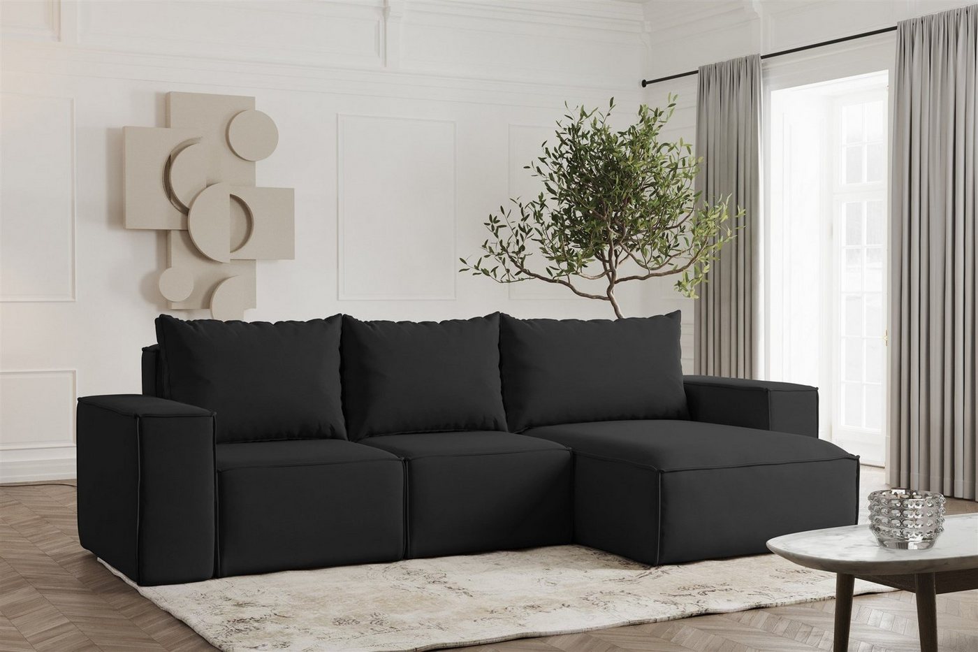 Fun Möbel Ecksofa Schlafsofa ESTELLE in Stoff, Ottomane Links oder Rechts, Rücken echt Bezogen Fun Möbel Ecksofa Schlafsofa ESTELLE in Stoff, Ottomane Links oder Rechts, Rücken echt Bezogen von Fun Möbel