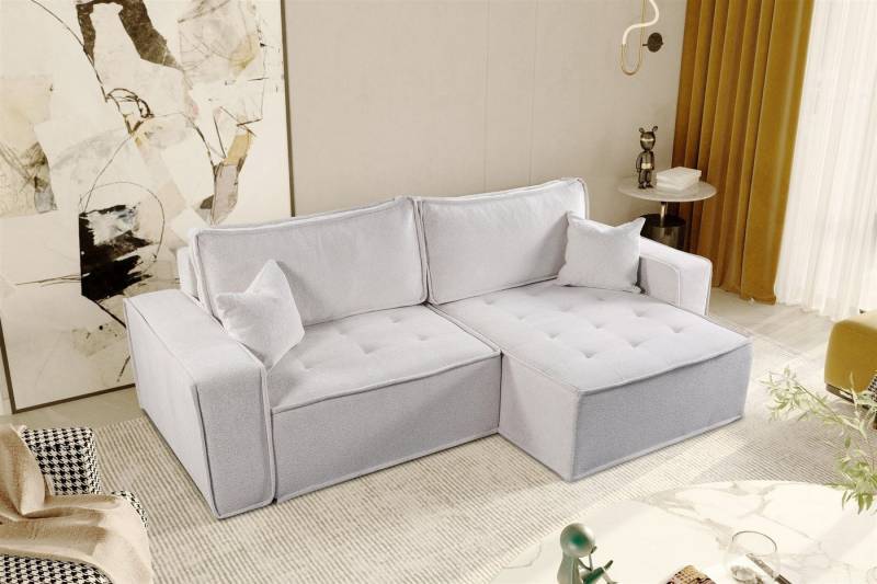 Fun Möbel Ecksofa Schlafsofa FLOSI Stoff Raven, inkl. Schlaffunktion, inkl. Bettkasten von Fun Möbel