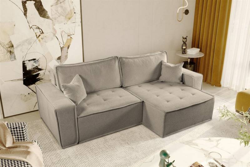 Fun Möbel Ecksofa Schlafsofa FLOSI Stoff Raven, inkl. Schlaffunktion, inkl. Bettkasten von Fun Möbel