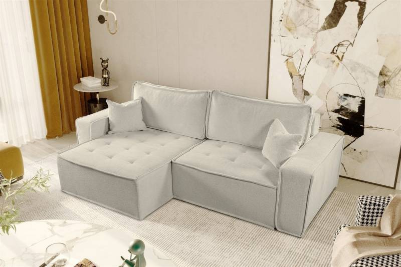Fun Möbel Ecksofa Schlafsofa FLOSI Stoff Raven, inkl. Schlaffunktion, inkl. Bettkasten von Fun Möbel