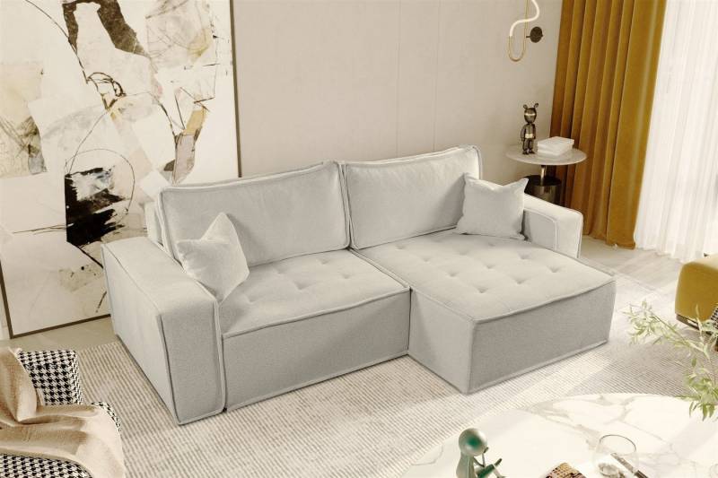 Fun Möbel Ecksofa Schlafsofa FLOSI Stoff Raven, inkl. Schlaffunktion, inkl. Bettkasten von Fun Möbel