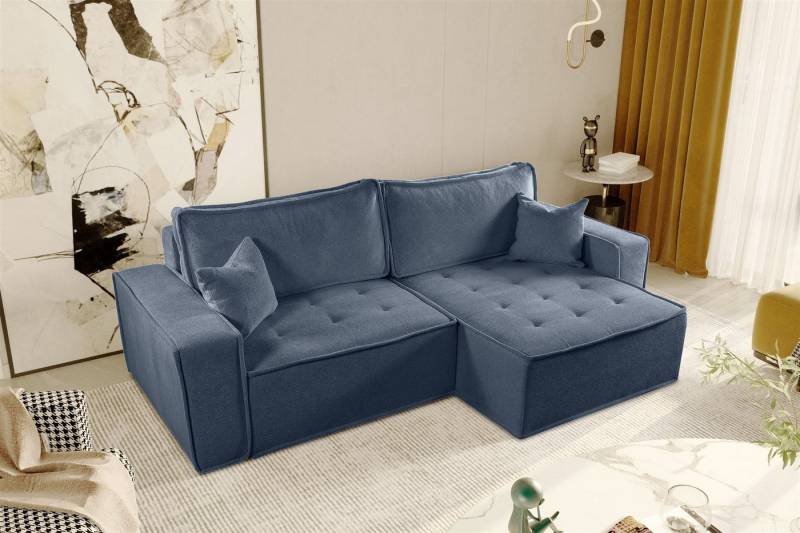 Fun Möbel Ecksofa Schlafsofa FLOSI Stoff Raven, inkl. Schlaffunktion, inkl. Bettkasten von Fun Möbel