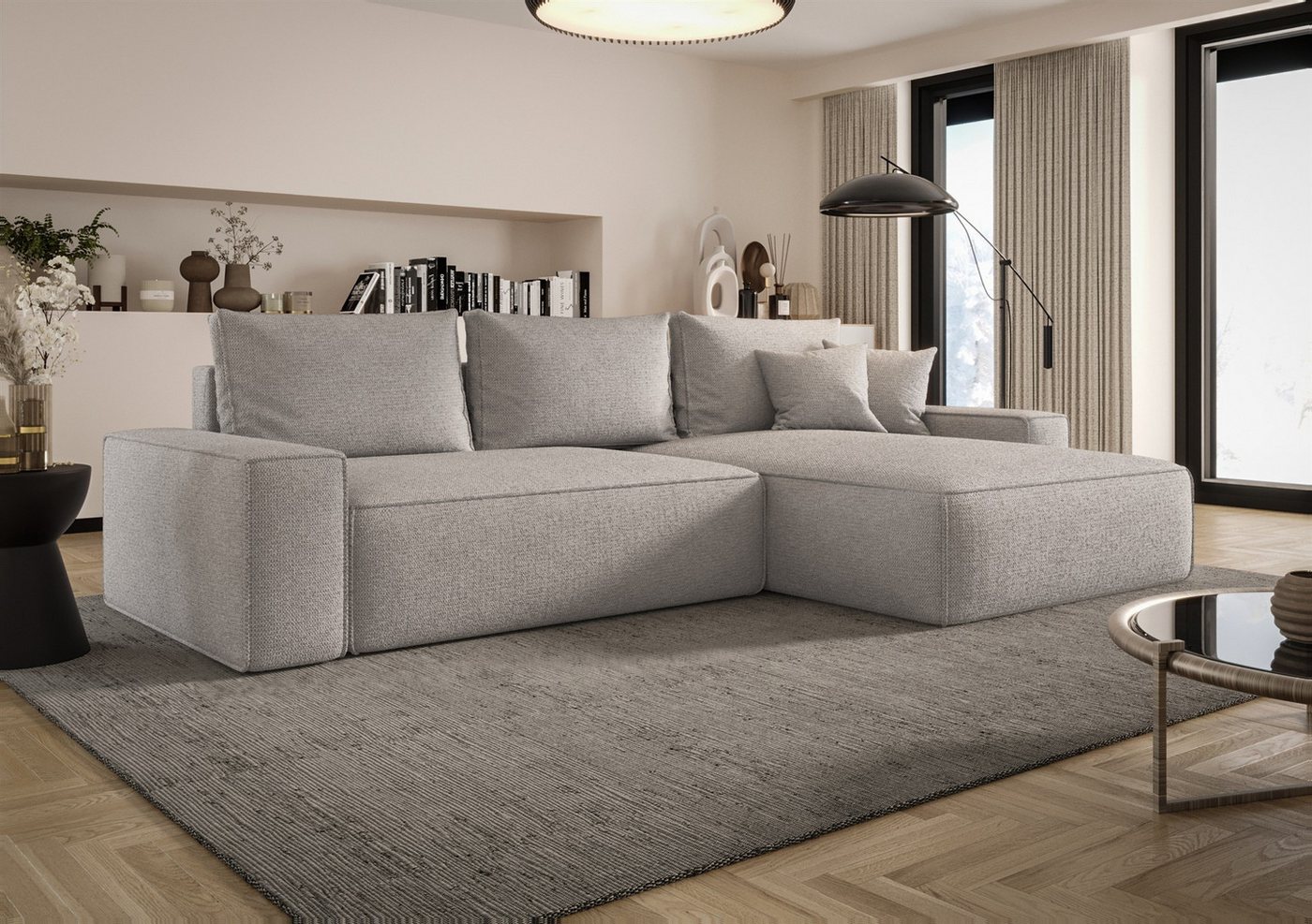 Fun Möbel Ecksofa Schlafsofa FUN AMIDA mit Ottomane in Stoff Aragon, mit Bettkasten, Rundumbezug Fun Möbel Ecksofa Schlafsofa FUN AMIDA mit Ottomane in Stoff Aragon, mit Bettkasten, Rundumbezug von Fun Möbel