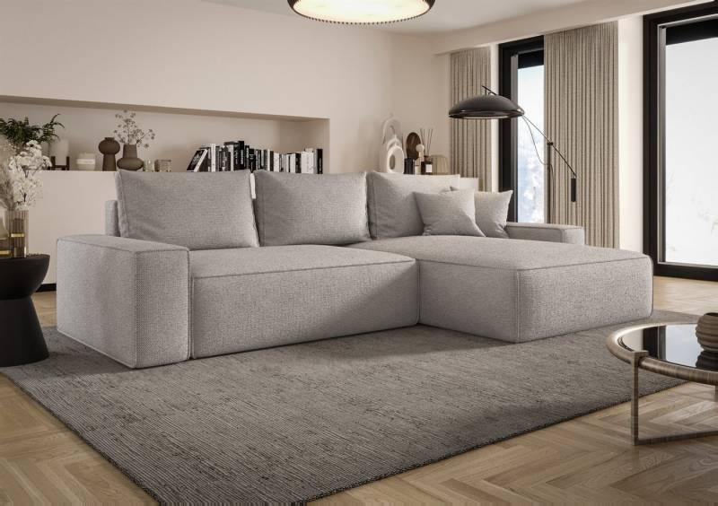 Fun Möbel Ecksofa Schlafsofa FUN AMIDA mit Ottomane in Stoff Aragon, mit Bettkasten, Rundumbezug von Fun Möbel