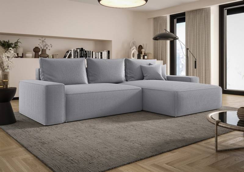 Fun Möbel Ecksofa Schlafsofa FUN AMIDA mit Ottomane in Stoff Poso, mit Bettkasten von Fun Möbel