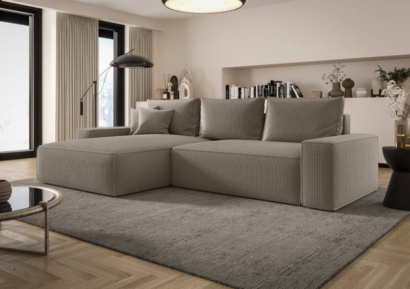 Fun Möbel Ecksofa Schlafsofa FUN AMIDA mit Ottomane in Stoff Poso, mit Bettkasten von Fun Möbel