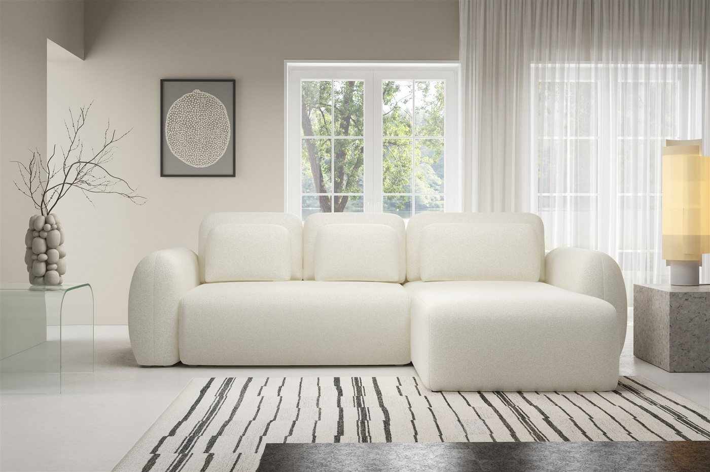 Fun Möbel Ecksofa Schlafsofa FUN BERTO mit Ottomane in Stoff Puente, mit Bettkasten, 3 Zierkissen und 3 Rückenkissen, Rundumbezug Fun Möbel Ecksofa Schlafsofa FUN BERTO mit Ottomane in Stoff Puente, mit Bettkasten, 3 Zierkissen und 3 Rückenkissen, Rundumbezug von Fun Möbel