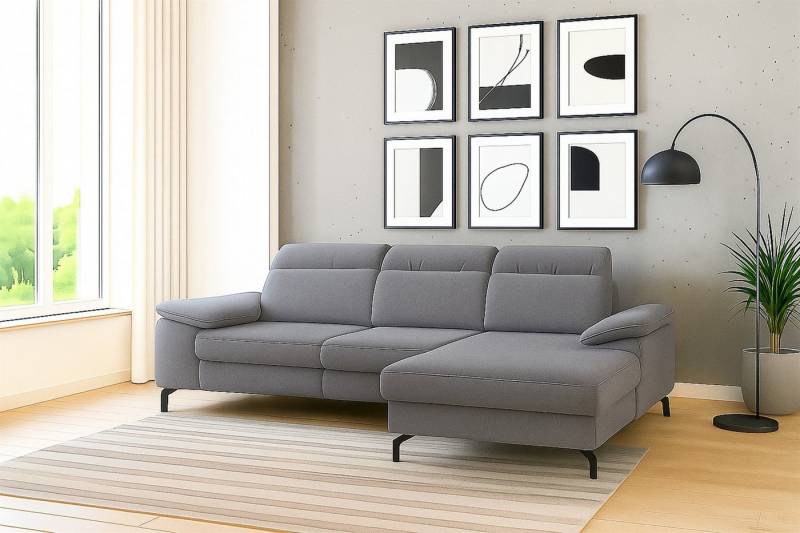 Fun Möbel Ecksofa Schlafsofa FUN DONIS mit Ottomane in Stoff Alfa, inkl. Bettkasten, Sofarücken echt bezogen Fun Möbel Ecksofa Schlafsofa FUN DONIS mit Ottomane in Stoff Alfa, inkl. Bettkasten, Sofarücken echt bezogen von Fun Möbel