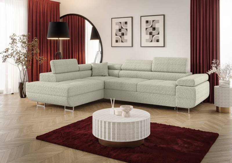 Fun Möbel Ecksofa Schlafsofa FUN MARIKO mit Ottomane in Stoff, Kopfstützen verstellbar Fun Möbel Ecksofa Schlafsofa FUN MARIKO mit Ottomane in Stoff, Kopfstützen verstellbar von Fun Möbel