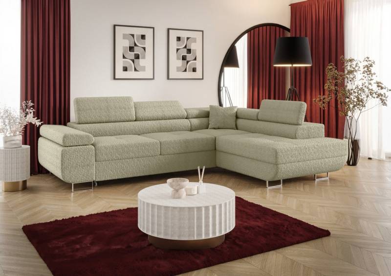 Fun Möbel Ecksofa Schlafsofa FUN MARIKO mit Ottomane in Stoff, Kopfstützen verstellbar Fun Möbel Ecksofa Schlafsofa FUN MARIKO mit Ottomane in Stoff, Kopfstützen verstellbar von Fun Möbel