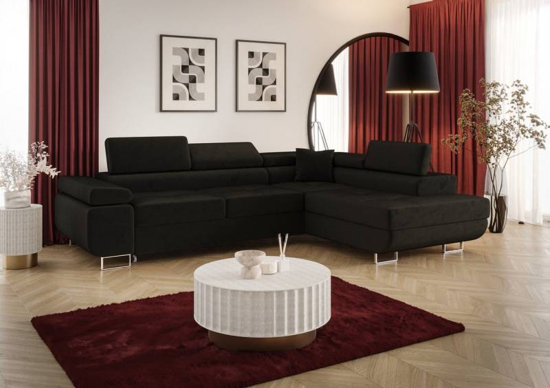 Fun Möbel Ecksofa Schlafsofa FUN MARIKO mit Ottomane in Stoff, Kopfstützen verstellbar Fun Möbel Ecksofa Schlafsofa FUN MARIKO mit Ottomane in Stoff, Kopfstützen verstellbar von Fun Möbel