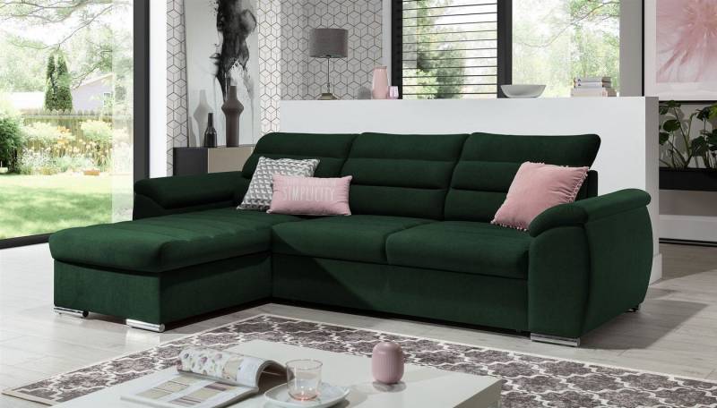 Fun Möbel Ecksofa Schlafsofa PASCARA XS in Stoff Esito mit Ottomane, Bettkästen, Rundumbezug von Fun Möbel
