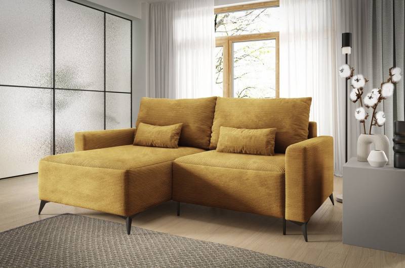 Fun Möbel Ecksofa Schlafsofa SILVES mit Ottomane in Stoff Poso, mit Bettkasten von Fun Möbel