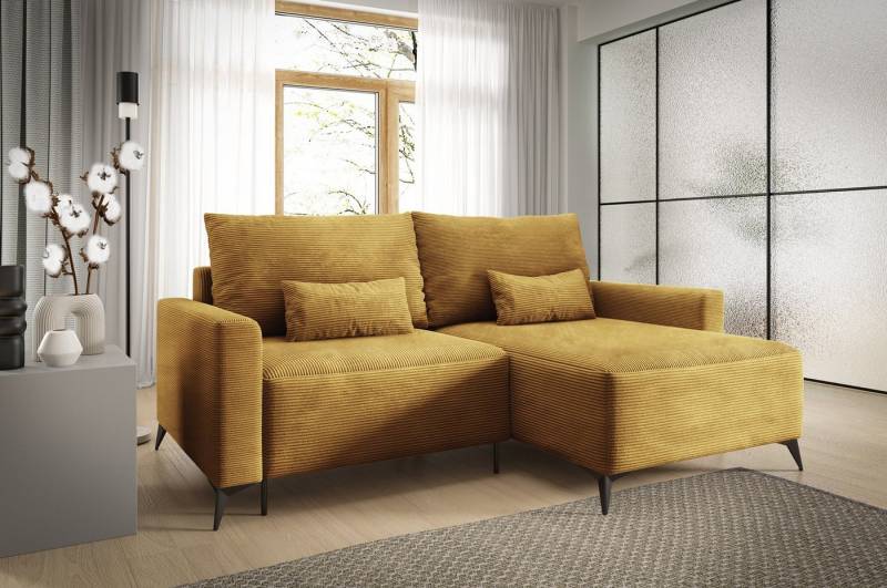 Fun Möbel Ecksofa Schlafsofa SILVES mit Ottomane in Stoff Poso, mit Bettkasten von Fun Möbel