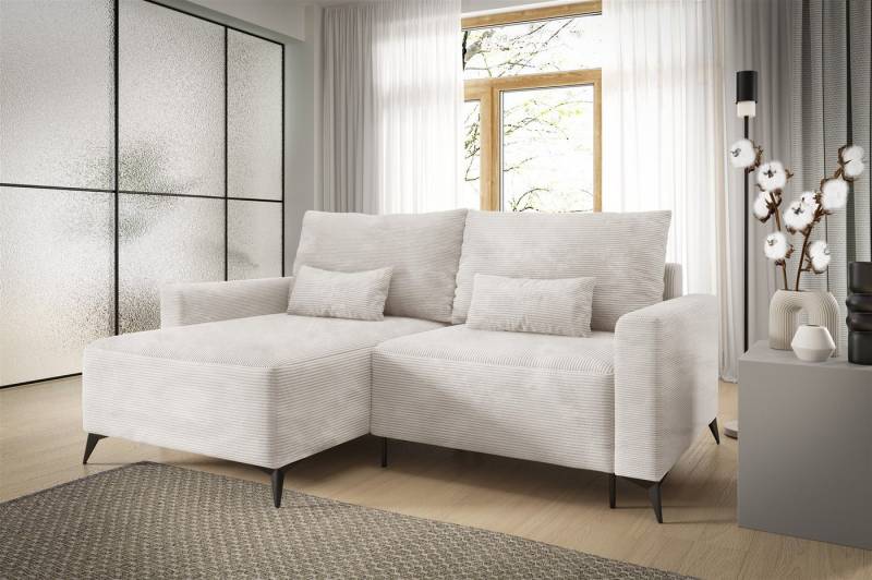 Fun Möbel Ecksofa Schlafsofa SILVES mit Ottomane in Stoff Poso, mit Bettkasten von Fun Möbel