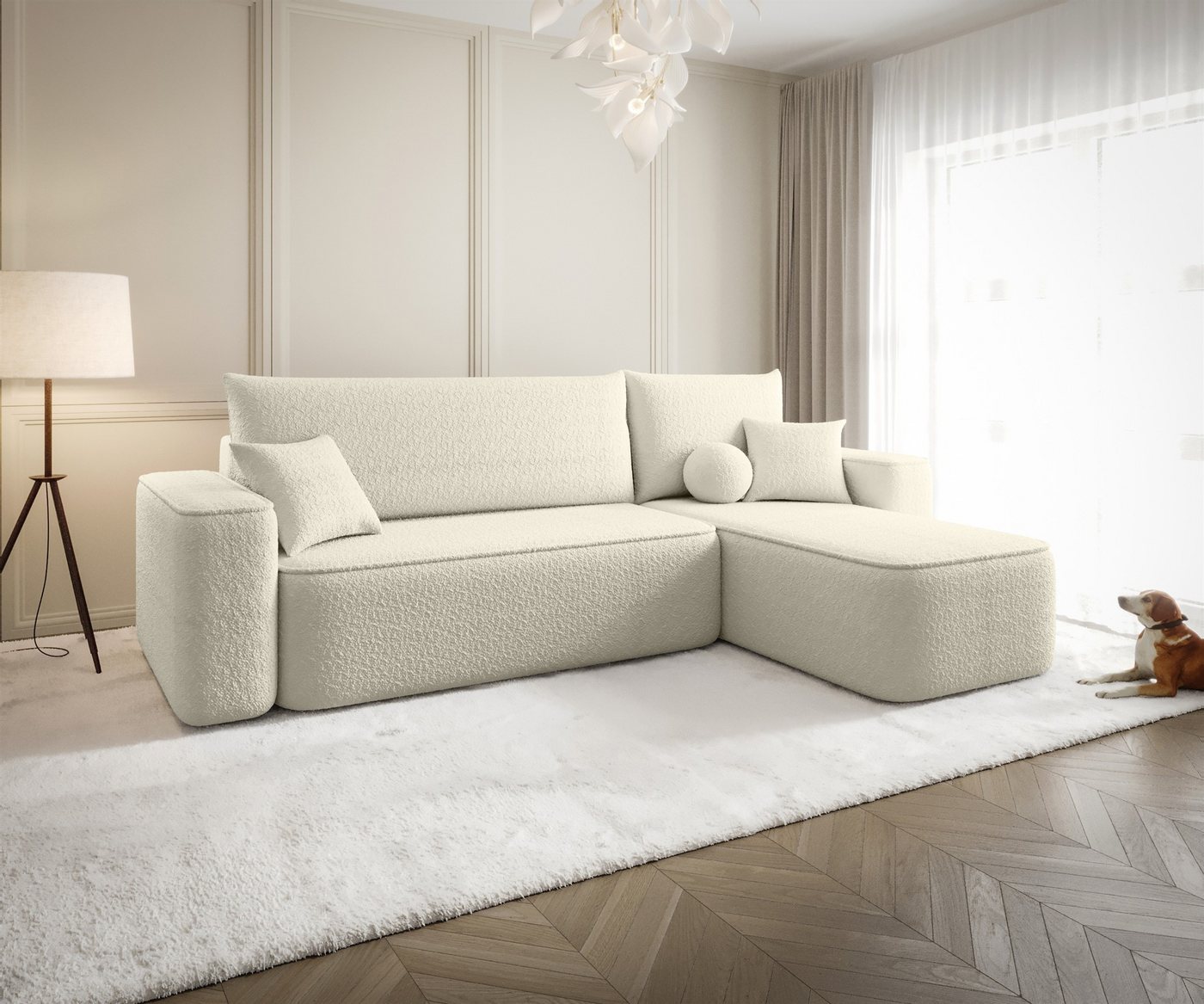 Fun Möbel Ecksofa Schlafsofa Sofa AGEPO mit Ottomane in Stoff, Rundumbezug, mit Bettkasten Fun Möbel Ecksofa Schlafsofa Sofa AGEPO mit Ottomane in Stoff, Rundumbezug, mit Bettkasten von Fun Möbel
