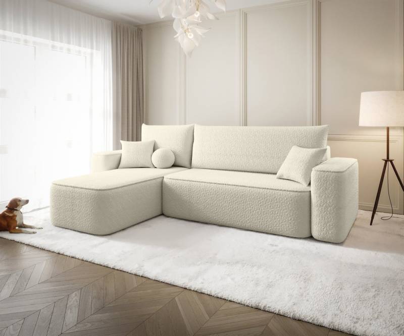 Fun Möbel Ecksofa Schlafsofa Sofa AGEPO mit Ottomane in Stoff, Rundumbezug, mit Bettkasten von Fun Möbel