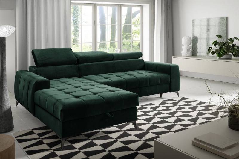 Fun Möbel Ecksofa Schlafsofa Sofa AGNESA XS Stoff Salvador, inkl. Bettkasten, Einstellbare Kopfstützen von Fun Möbel