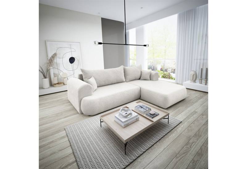 Fun Möbel Ecksofa Schlafsofa Sofa ANIKE in Stoff Now or Never, Ottomane Links oder Rechts, Rundumbezug von Fun Möbel