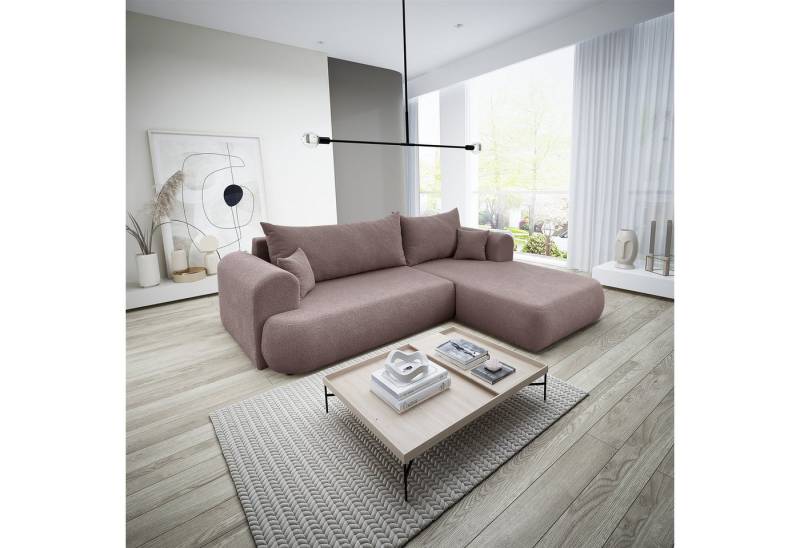 Fun Möbel Ecksofa Schlafsofa Sofa ANIKE in Stoff Now or Never, Ottomane Links oder Rechts, Rundumbezug von Fun Möbel