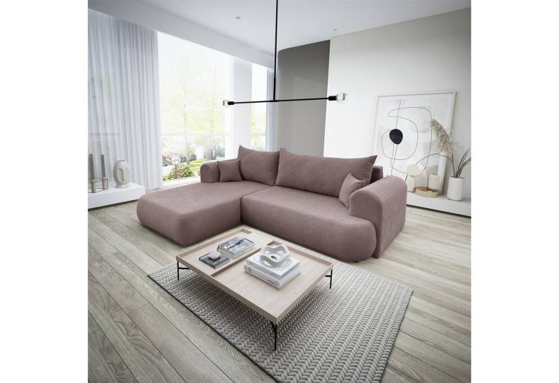 Fun Möbel Ecksofa Schlafsofa Sofa ANIKE in Stoff Now or Never, Ottomane Links oder Rechts, Rundumbezug von Fun Möbel