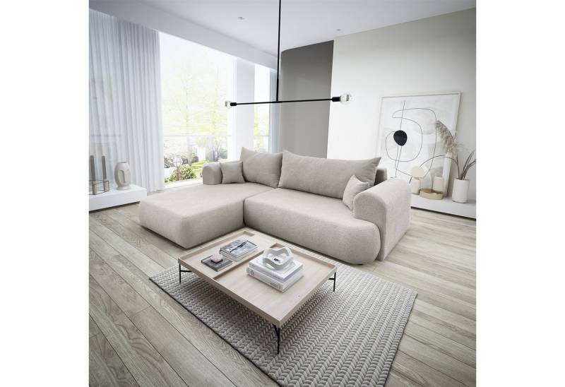 Fun Möbel Ecksofa Schlafsofa Sofa ANIKE in Stoff Now or Never, Ottomane Links oder Rechts, Rundumbezug von Fun Möbel