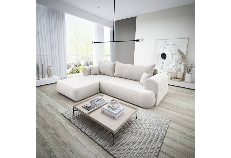 Fun Möbel Ecksofa Schlafsofa Sofa ANIKE in Stoff Now or Never, Ottomane Links oder Rechts, Rundumbezug von Fun Möbel