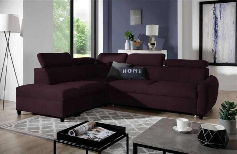 Fun Möbel Ecksofa Schlafsofa Sofa ANTON in Stoff Esito, Inkl. 2 x Bettkasten, Rundumbezug von Fun Möbel