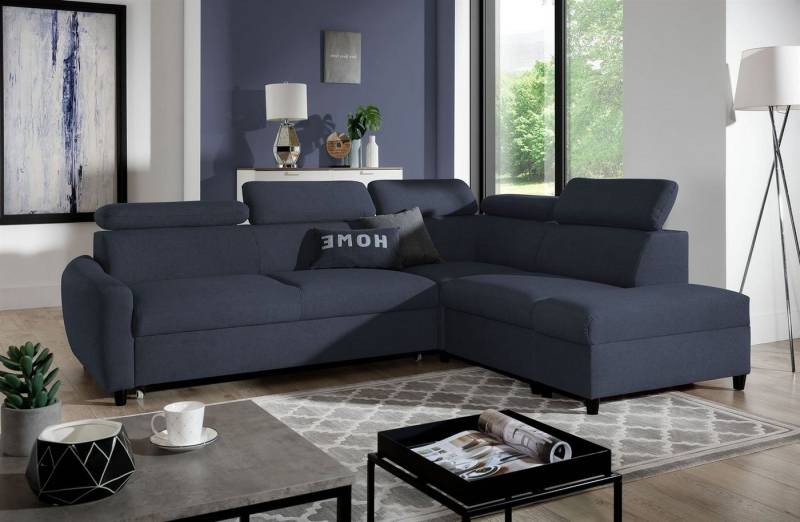 Fun Möbel Ecksofa Schlafsofa Sofa ANTON in Stoff Esito, Inkl. 2 x Bettkasten, Rundumbezug von Fun Möbel