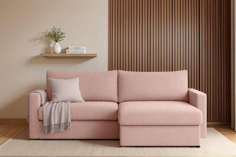 Fun Möbel Ecksofa Schlafsofa Sofa BENDIK in Stoff, Ottomane Links oder Rechts, Bettkasten, Rundumbezug von Fun Möbel