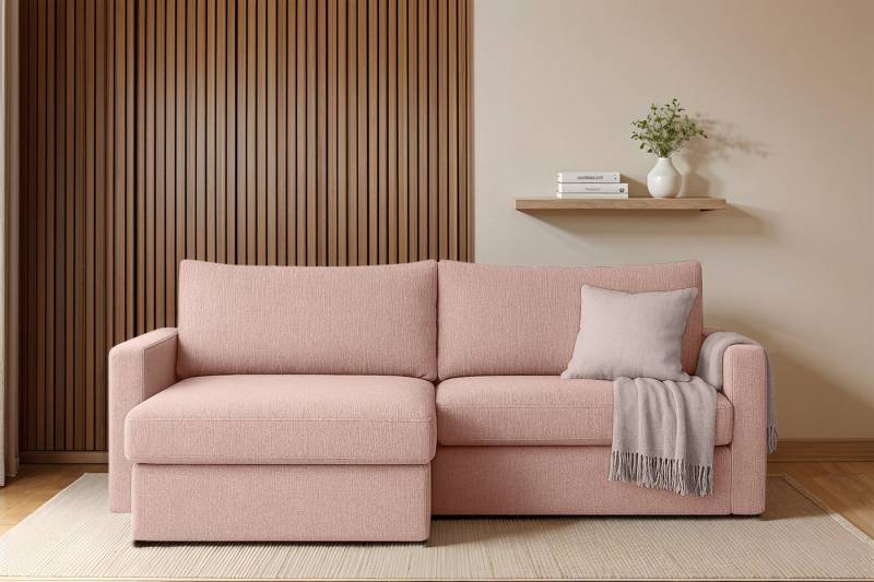 Fun Möbel Ecksofa Schlafsofa Sofa BENDIK in Stoff, Ottomane Links oder Rechts, Bettkasten, Rundumbezug von Fun Möbel