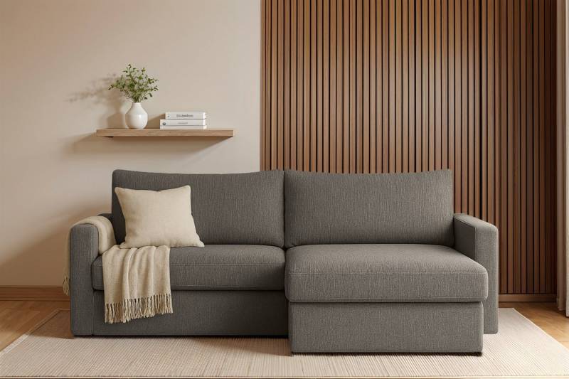 Fun Möbel Ecksofa Schlafsofa Sofa BENDIK in Stoff, Ottomane Links oder Rechts, Bettkasten, Rundumbezug von Fun Möbel