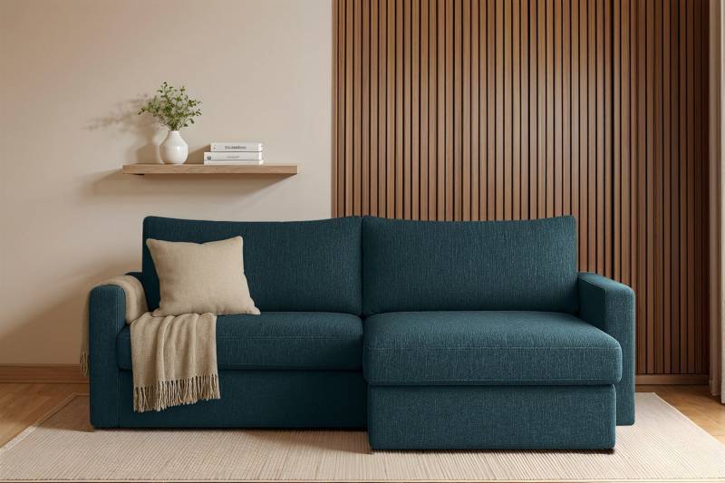 Fun Möbel Ecksofa Schlafsofa Sofa BENDIK in Stoff, Ottomane Links oder Rechts, Bettkasten, Rundumbezug von Fun Möbel