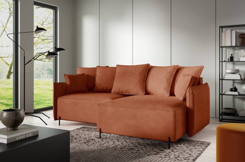 Fun Möbel Ecksofa Schlafsofa Sofa BETTO in Stoff Now or Never, Ottomane Links oder Rechts, Bettkasten, Rundumbezug von Fun Möbel