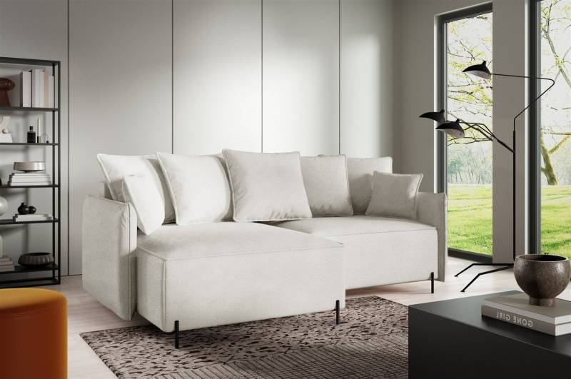 Fun Möbel Ecksofa Schlafsofa Sofa BETTO in Stoff Now or Never, Ottomane Links oder Rechts, Bettkasten, Rundumbezug von Fun Möbel