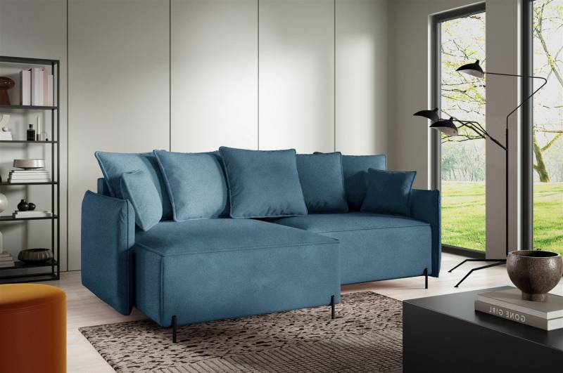 Fun Möbel Ecksofa Schlafsofa Sofa BETTO in Stoff Now or Never, Ottomane Links oder Rechts, Bettkasten, Rundumbezug von Fun Möbel
