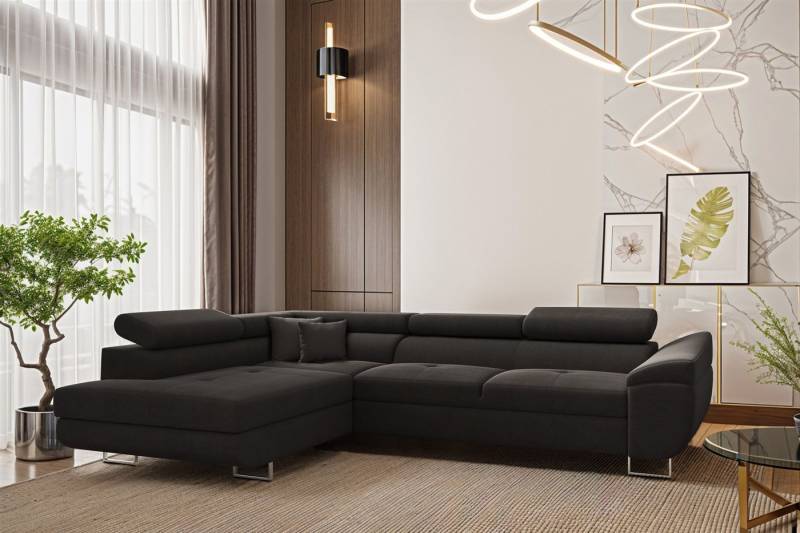 Fun Möbel Ecksofa Schlafsofa Sofa CARMELO in Stoff Nova, Ottomane Links oder Rechts, Rundumbezug von Fun Möbel