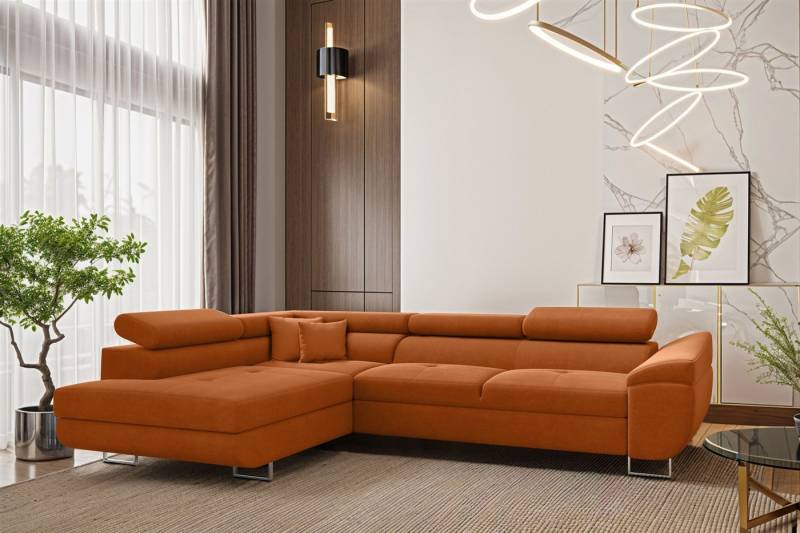 Fun Möbel Ecksofa Schlafsofa Sofa CARMELO in Stoff Nova, Ottomane Links oder Rechts, Rundumbezug von Fun Möbel